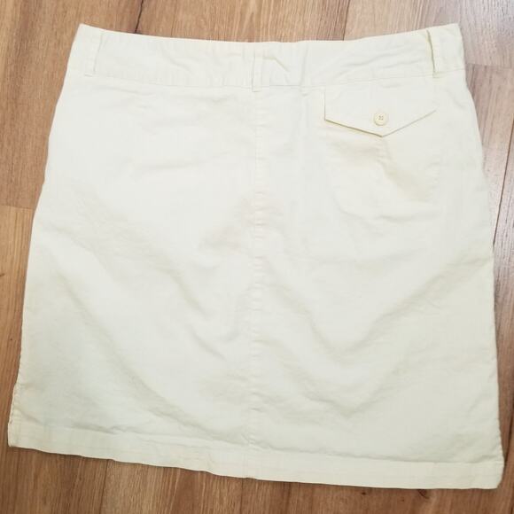 Weekend Traffic Womens Yellow Straight Skirt Cotton Blend Zip Button Close Sz 14 - Picture 3 of 6